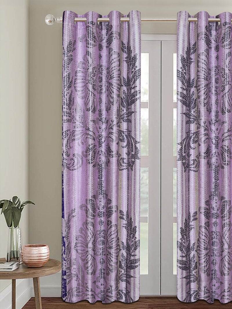 ROMEE Velvet Polyester Abstract Printed Curtain for Home